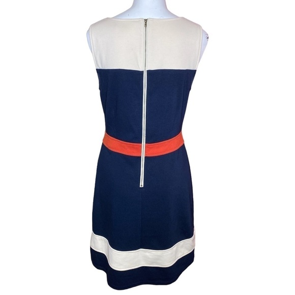 41 Hawthorn Colorblock Dress Navy Cream Orange Size M - Picture 3 of 8